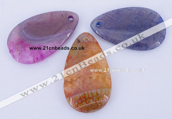 NGP883 5PCS 29*50mm flat teardrop agate gemstone pendants wholesale