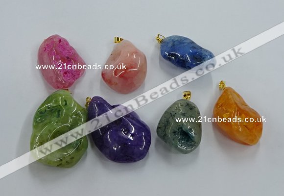 NGP8843 20*25mm - 30*40mm nuggets agate pendants wholesale