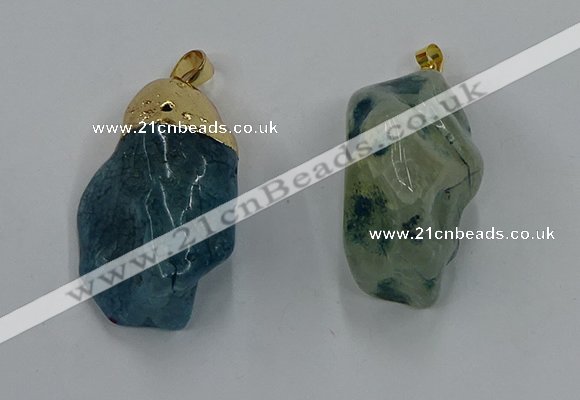 NGP8850 20*25mm - 30*40mm nuggets agate gemstone pendants