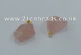 NGP8856 20*25mm - 30*40mm nuggets rose quartz pendants wholesale