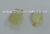 NGP8857 20*25mm - 30*40mm nuggets lemon quartz pendants wholesale