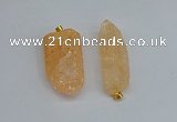 NGP8879 16*38mm - 25*60mm sticks crackle quartz pendants wholesale