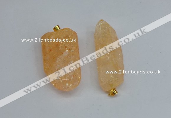 NGP8879 16*38mm - 25*60mm sticks crackle quartz pendants wholesale