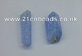 NGP8882 16*38mm - 25*60mm sticks crackle quartz pendants wholesale