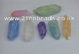 NGP8885 16*38mm - 25*60mm sticks crackle quartz pendants wholesale