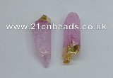 NGP8890 10*35mm - 20*45mm sticks crackle quartz pendants