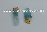 NGP8892 10*35mm - 20*45mm sticks crackle quartz pendants