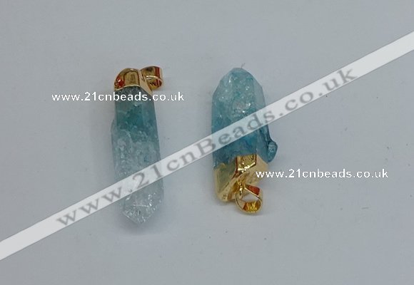 NGP8892 10*35mm - 20*45mm sticks crackle quartz pendants