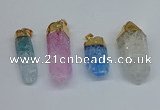 NGP8895 10*35mm - 20*45mm sticks crackle quartz pendants