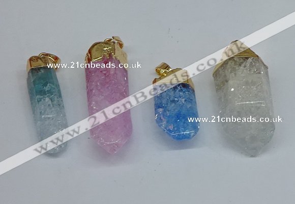 NGP8895 10*35mm - 20*45mm sticks crackle quartz pendants