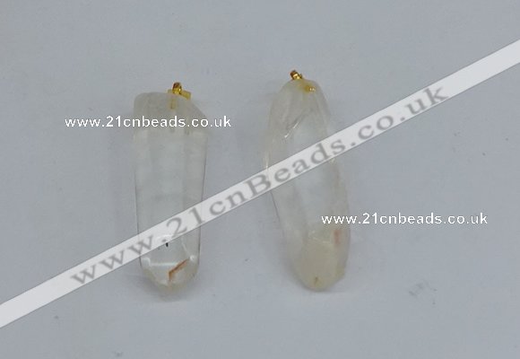 NGP8898 12*40mm - 14*42mm sticks white crystal pendants wholesale