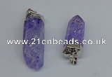 NGP8902 15*40mm - 18*60mm sticks crackle quartz pendants