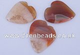 NGP894 5PCS 42*50mm heart agate druzy geode gemstone pendants