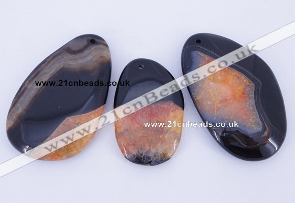 NGP902 5PCS 30-45mm*55-70mm freeform agate druzy geode gemstone pendants