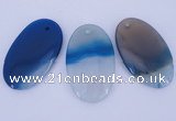 NGP905 5PCS 30*50mm oval agate druzy geode gemstone pendants