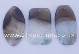 NGP909 5PCS 30mm*50-55mm mixed shape agate druzy geode gemstone pendants