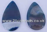 NGP925 5PCS 35*55mm flat teardrop agate druzy geode gemstone pendants