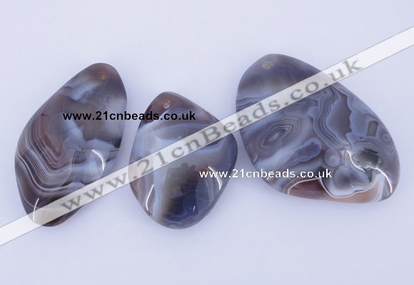 NGP935 2PCS 35-45mm*45-65mm nuggets botswana agate gemstone pendants