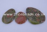 NGP939 5PCS 30-50mm*35-65mm freeform unakite gemstone pendants