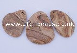 NGP944 5PCS 35-45mm*55-65mm freeform picture jasper gemstone pendants