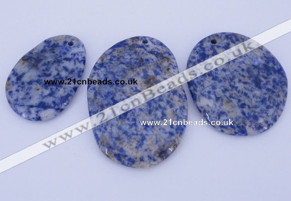 NGP945 5PCS 30-40mm*40-60mm freeform blue spot gemstone pendants