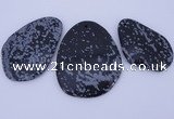 NGP947 5PCS 35-55mm*50-65mm freeform snowflake obsidian gemstone pendants