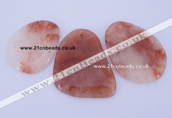 NGP950 5PCS 35-55mm*50-65mm freeform red quartz gemstone pendants