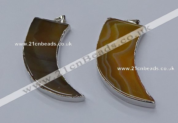 NGP9501 22*60mm - 25*65mm horn agate gemstone pendants wholesale