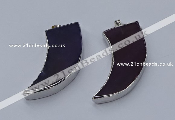 NGP9502 22*60mm - 25*65mm horn agate gemstone pendants wholesale