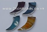 NGP9508 22*60mm - 25*65mm horn agate gemstone pendants wholesale