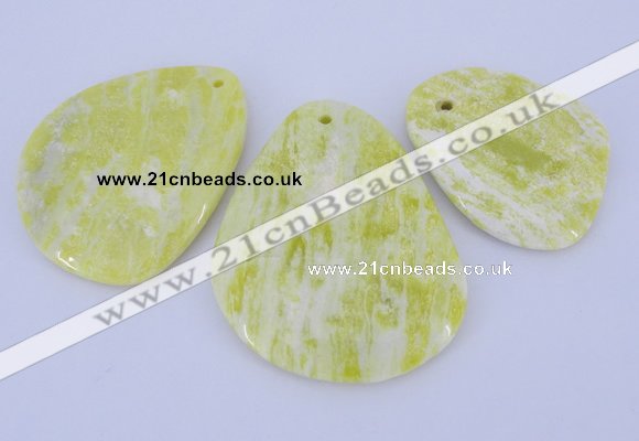 NGP951 5PCS 35-50mm*45-65mm freeform lemon jade gemstone pendants