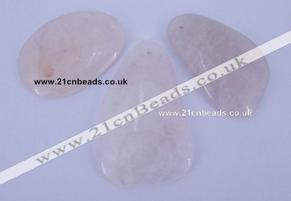 NGP959 5PCS 35-45mm*50-65mm freeform rose quartz gemstone pendants