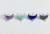 NGP9704 10*14mm moon-shaped  mixed gemstone pendants wholesale