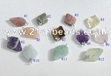 NGP9709 11*15mm arrowhead-shaped  mixed gemstone pendants wholesale