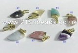 NGP9721 11*16mm horn-shaped  mixed gemstone pendants wholesale