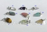 NGP9722 11*16mm horn-shaped  mixed gemstone pendants wholesale