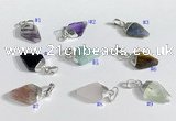 NGP9729 11*15mm arrowhead-shaped  mixed gemstone pendants wholesale