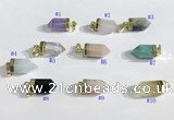 NGP9730 8*16mm sticks-shaped  mixed gemstone pendants wholesale