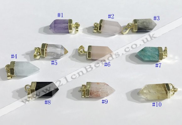 NGP9730 8*16mm sticks-shaped  mixed gemstone pendants wholesale