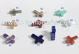 NGP9735 13*18mm cross-shaped  mixed gemstone pendants wholesale