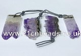 NGP9754 20*40mm-25*45mm freeform amethyst pendants wholesale