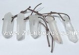 NGP9764 10*30mm-12*45mm sticks white crystal pendants