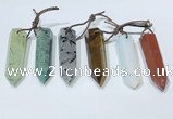 NGP9766 12*40mm-15*55mm sticks mixed gemstone pendants