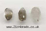 NGP9806 22*35mm - 25*40mm faceted nuggets smoky quartz pendants