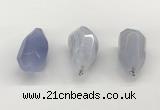 NGP9807 22*35mm - 25*40mm faceted nuggets blue lace agate pendants