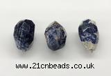 NGP9817 22*35mm - 25*40mm faceted nuggets sodalite gemstone pendants