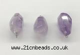 NGP9820 22*35mm - 25*40mm faceted nuggets lavender amethyst pendants