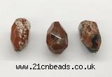 NGP9826 22*35mm - 25*40mm faceted nuggets red jasper pendants