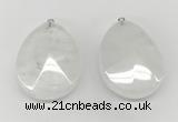 NGP9830 32*42mm - 35*45mm faceted nuggets white jade pendants