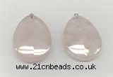 NGP9831 32*42mm - 35*45mm faceted nuggets rose quartz pendants